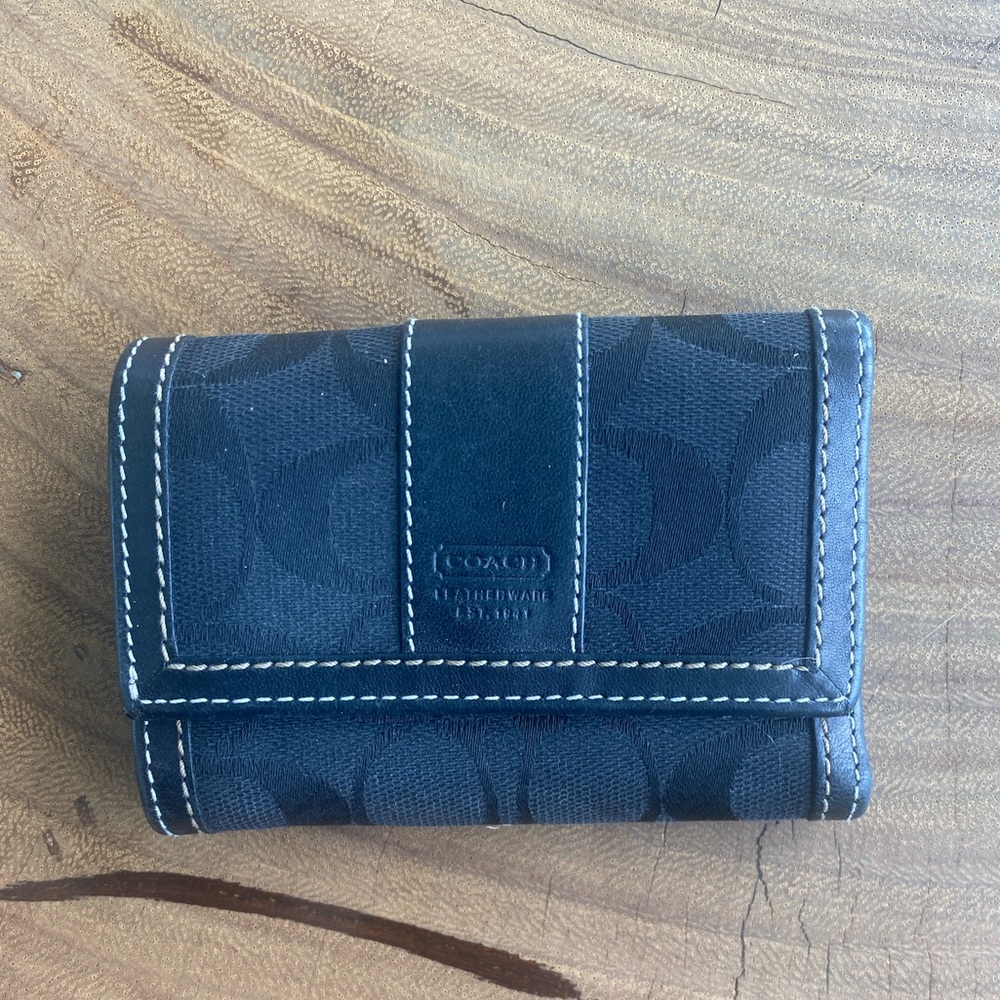 Black Coach Wallet with Fabric C